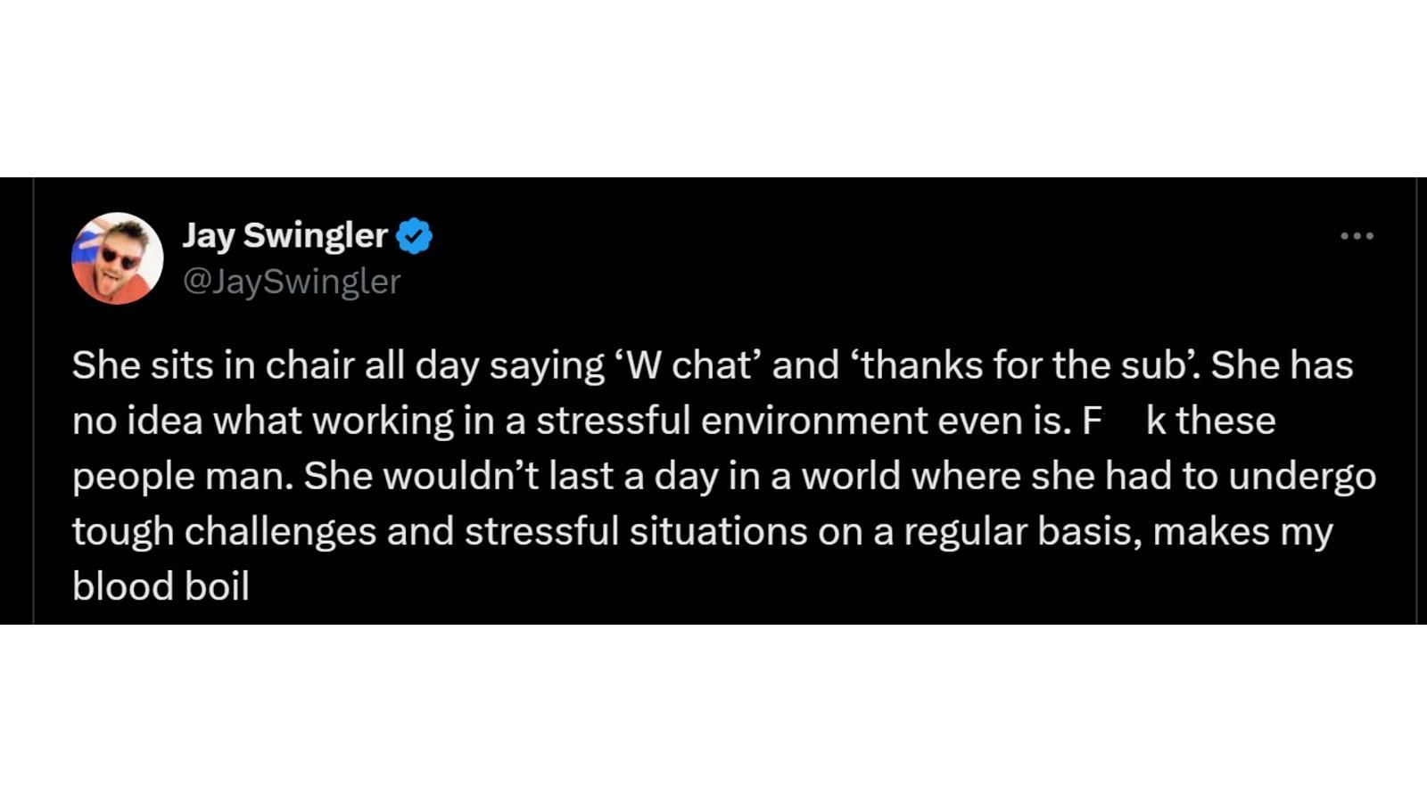 YouTuber Jay Swingler's tweet, dated September 14, 2024 (Image via @JaySwingler/X)